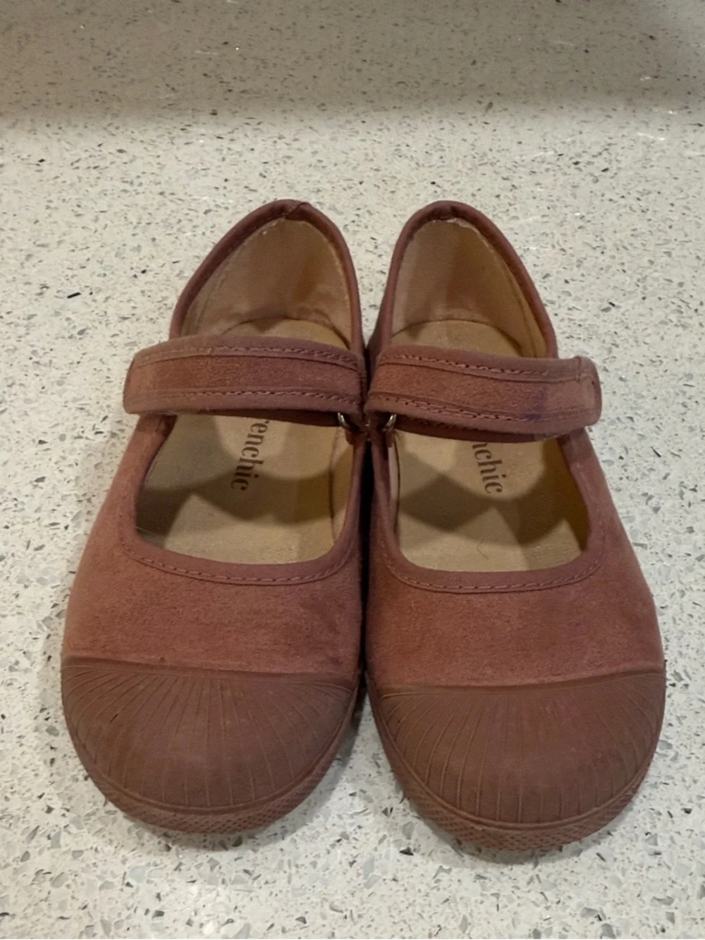 Girls Mary Jane Dress Shoes in Brown with Hook-and-Loop Strap